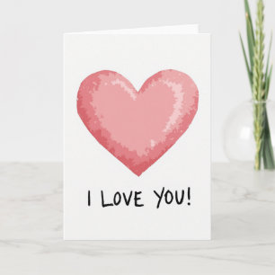 Ich liebe Dich Karte mit gemaltem Herzen