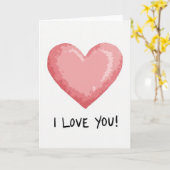 Ich liebe Dich Karte mit gemaltem Herzen (Gelbe Blume)