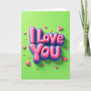 Ich liebe dich, karten in knallpink