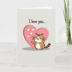 Ich liebe dich Katze Herz Karte