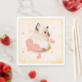 Ich liebe dich Katze Serviette (Beispiel)