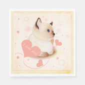 Ich liebe dich Katze Serviette (Vorderseite)