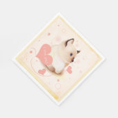 Ich liebe dich Katze Serviette (Ecke)