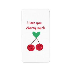 Ich liebe dich Kirsche viel Valentinstag Adressaufkleber