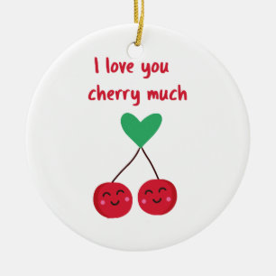 Ich liebe dich Kirsche viel Valentinstag Keramik Ornament