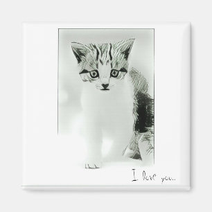 Ich liebe dich Kitten Magnet