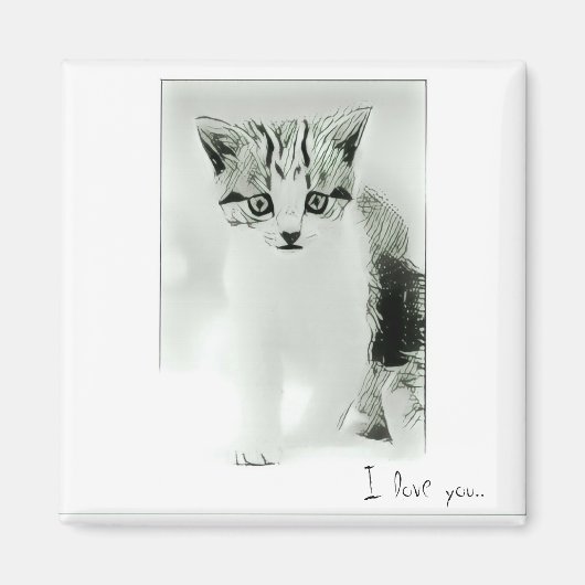 Ich liebe dich Kitten Magnet (Vorne)