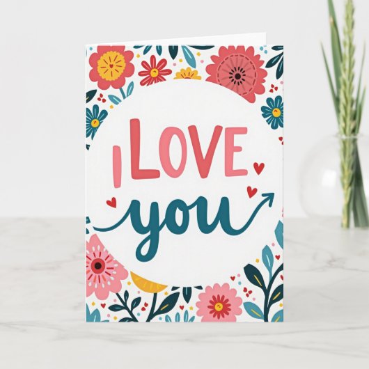 Ich liebe dich kunstvolle Karte (Vorderseite)