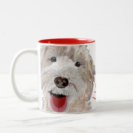 Ich Liebe dich! Labradoodle Zweifarbige Tasse (Links)