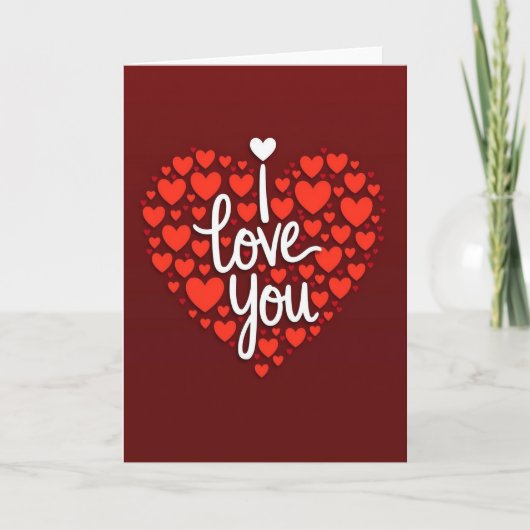 Ich liebe dich Layered Hearts Karte (Vorderseite)