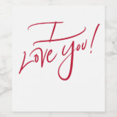 Ich Liebe dich! Lebensmittel und Getränke Etikette Weinetikett (Einzelnes Label)