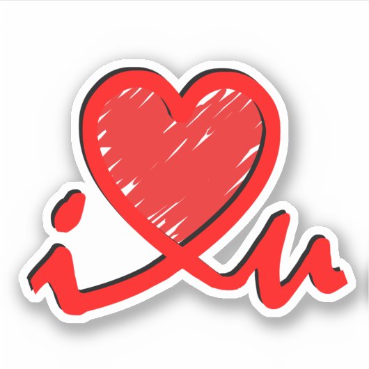Ich liebe Dich - Liebe  Aufkleber (Vorderseite)