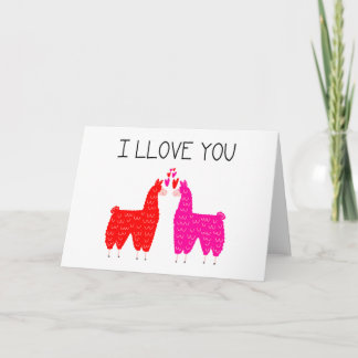 Ich liebe dich Llama Couple Feiertagskarte