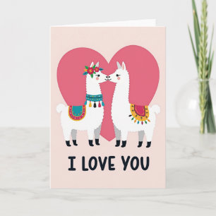 Ich liebe dich Llama Karte
