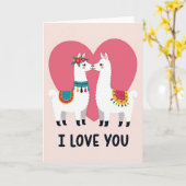 Ich liebe dich Llama Karte (Gelbe Blume)