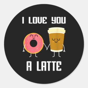 Ich liebe dich lustig ein Latte Valentinstag für K Runder Aufkleber