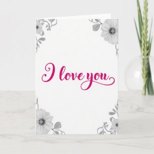 Ich liebe dich Magenta Bold Karte