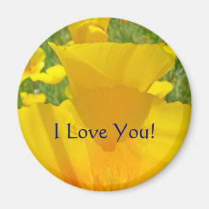 Ich liebe Dich! Magnet Orange Klatschmohn Blumen M