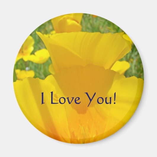 Ich Liebe dich! Magnet Orange Poppy Blume Magnete (Vorne)