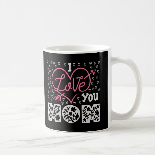 Ich liebe dich Mama Blumen Herz Kaffeetasse Mutter (Rechts)