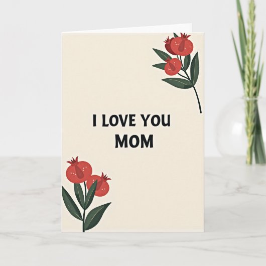 Ich liebe Dich Mama Botanische Karte (Vorderseite)