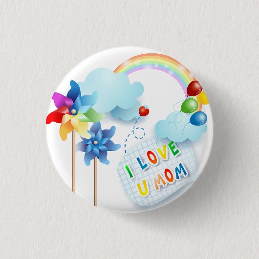 Ich liebe dich Mama Button (Vorderseite)