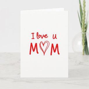 Ich liebe dich Mama Einfache rote Herzkarte Karte