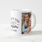 Ich liebe dich Mama | Elegant Script 2 Foto-Collag Jumbo-Tasse (Vorderseite Rechts)