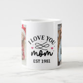 Ich liebe dich Mama | Elegant Script 2 Foto-Collag Jumbo-Tasse (Vorderseite)