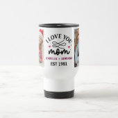 Ich liebe dich Mama | Elegant Script 2 Foto-Collag Reisebecher (Mittel)