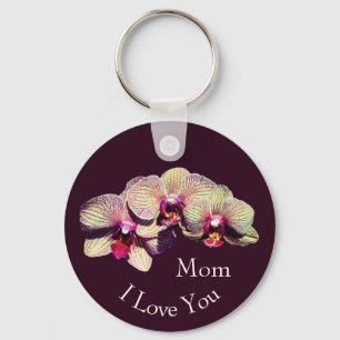 Ich liebe dich, Mama, elegante Orchideenblumen Schlüsselanhänger
