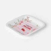 Ich liebe dich, Mama: Elegante rosa florale Mutter Pappteller (Gewinkelt)