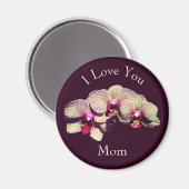 Ich liebe dich Mama Fancy-Orchideen Blumen Magnet (Vorderseite/Rückseite)