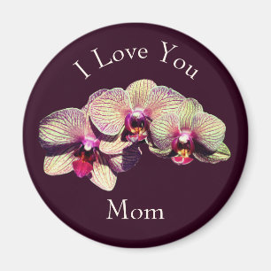 Ich liebe dich Mama Fancy-Orchideen Blumen Magnet