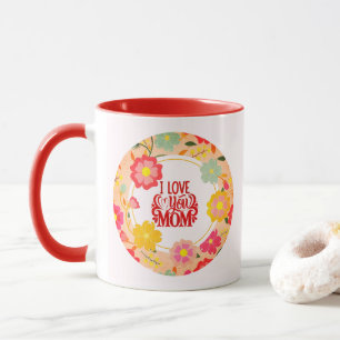 "Ich liebe dich Mama" Florale Wasserfarben-Wildblu Tasse