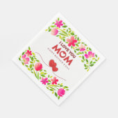 "Ich liebe dich Mama" Frohen Muttertag Blumen  Serviette (Ecke)