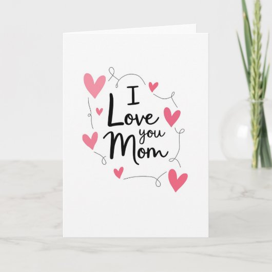 Ich liebe dich Mama Grafik Design Karte (Vorderseite)