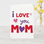 Ich liebe dich Mama Herzen Karte (Gelbe Blume)