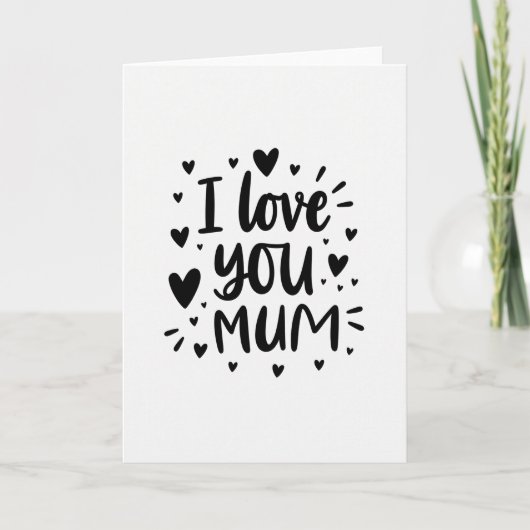 Ich liebe dich Mama herzliche Karte (Vorderseite)