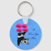 Ich liebe dich Mama Jonglierender Panda  Schlüsselanhänger (Rückseite)