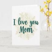 Ich liebe dich, Mama, Karte in Tealtönen (Gelbe Blume)