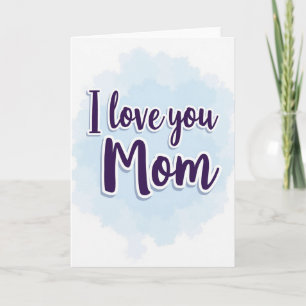 Ich liebe dich Mama Lila Text Karte