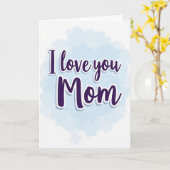 Ich liebe dich Mama Lila Text Karte (Gelbe Blume)