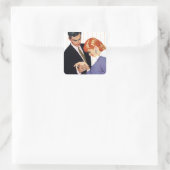 Ich liebe dich, Mama Mädchen Quadratischer Aufkleber (Tasche)