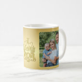 Ich liebe dich Mama mit goldenem Herzen und Fotos Kaffeetasse (VorderseiteRechts)