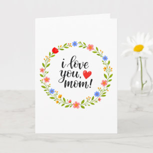 Ich liebe dich Mama Muttertag Florale Kalligrafie  Karte