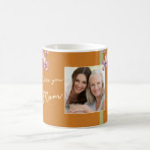 Ich liebe Dich Mama Orange Orchidee Bilderrahmen Kaffeetasse (Mittel)