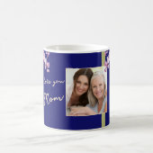 Ich liebe Dich Mama Orchidee Navy Blau Foto Kaffeetasse (Mittel)