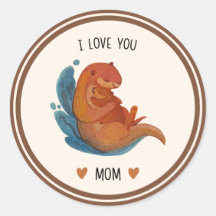 Ich liebe dich Mama Otter Aufkleber