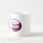 "Ich liebe dich Mama" Personalisierter Kaffeebeche Kaffeetasse (Vorderseite Links)